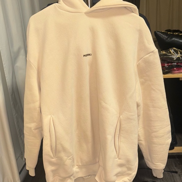 Meshki Hoodie+Sweatpant Oversized Outfit Large Matte Cream - Picture 2 of 6